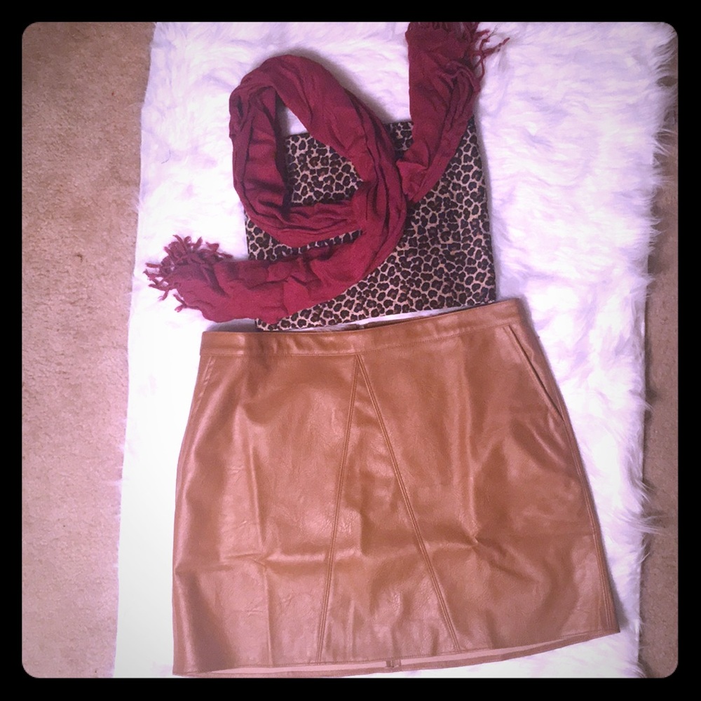Faux Leather Mini Skirt